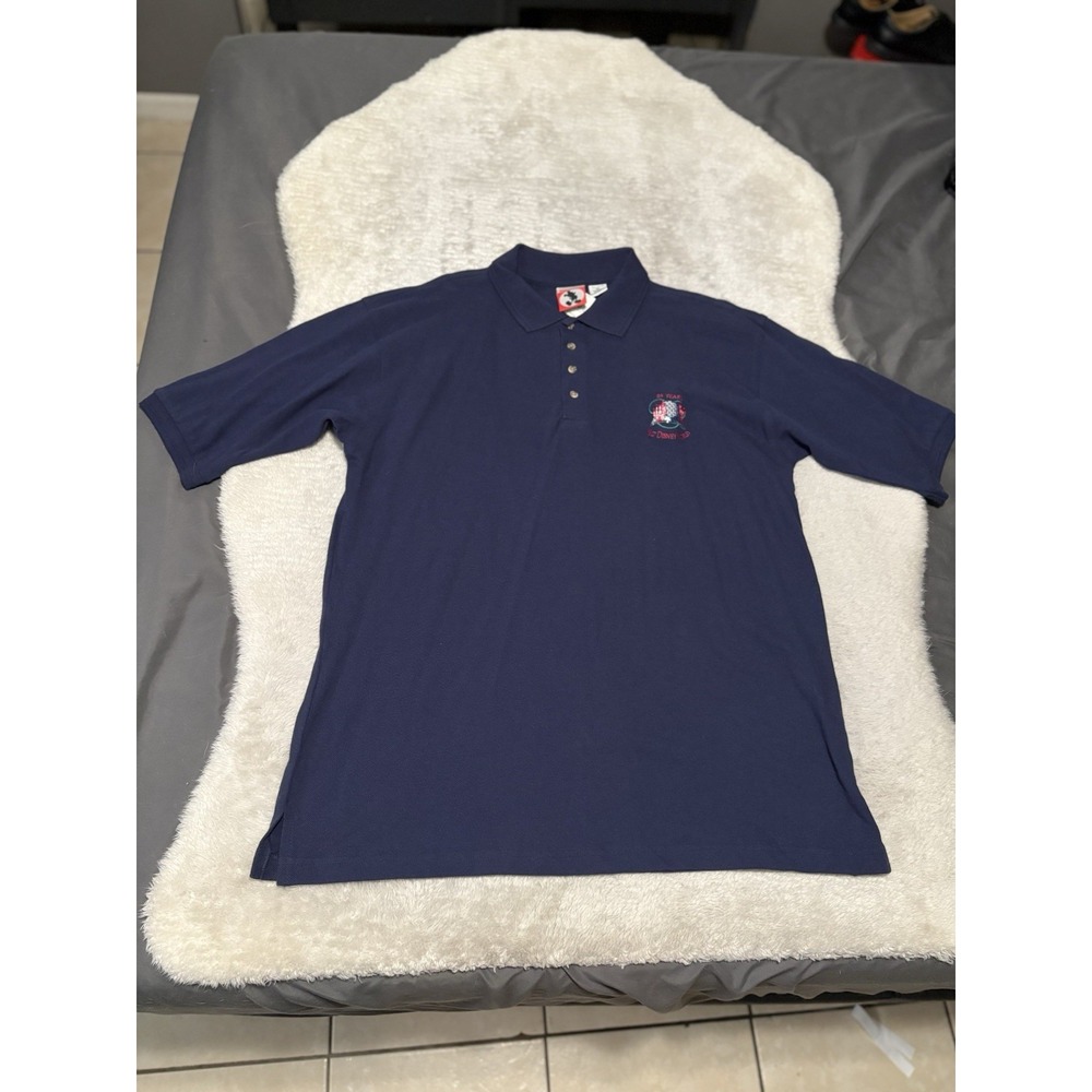 Walt Disney World 25th‎ Anniversary Blue Mickey Mouse Embroidered Polo Shirt XL